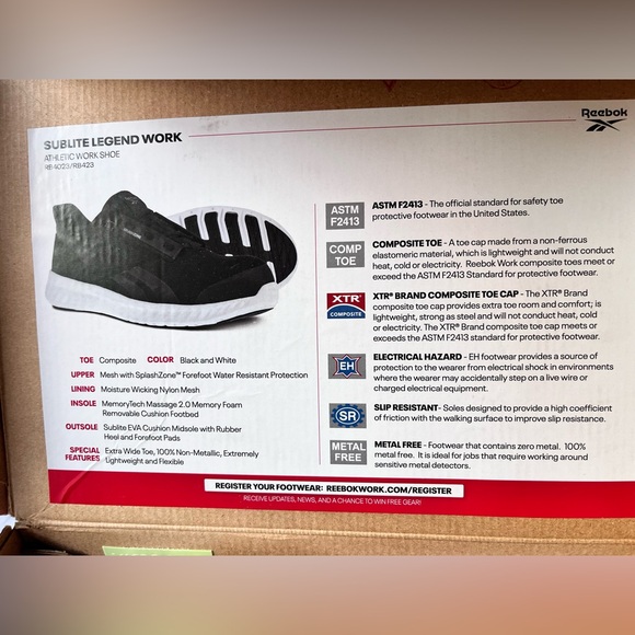 Reebok Women's Work Sublite Legend Comp Toe - Size 10 Extra Wide Toe - Picture 7 of 7